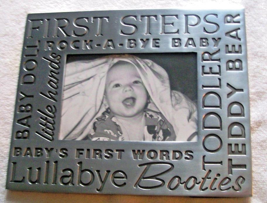 BABY'S  METAL   PHOTO FRAME HOLDS 4.5X 3 