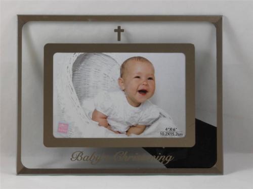 Russ Berrie Baby Photo Frame Small Blessings Babys Christening NEW Clear