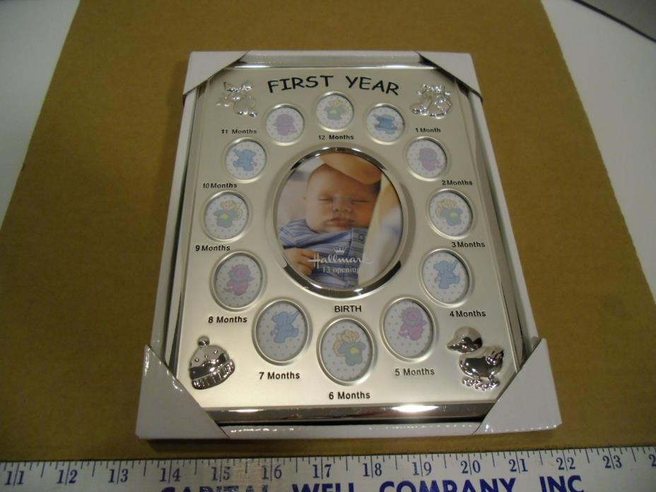 Hallmark Baby's First Year Silver Picture Photo Frame - EUC