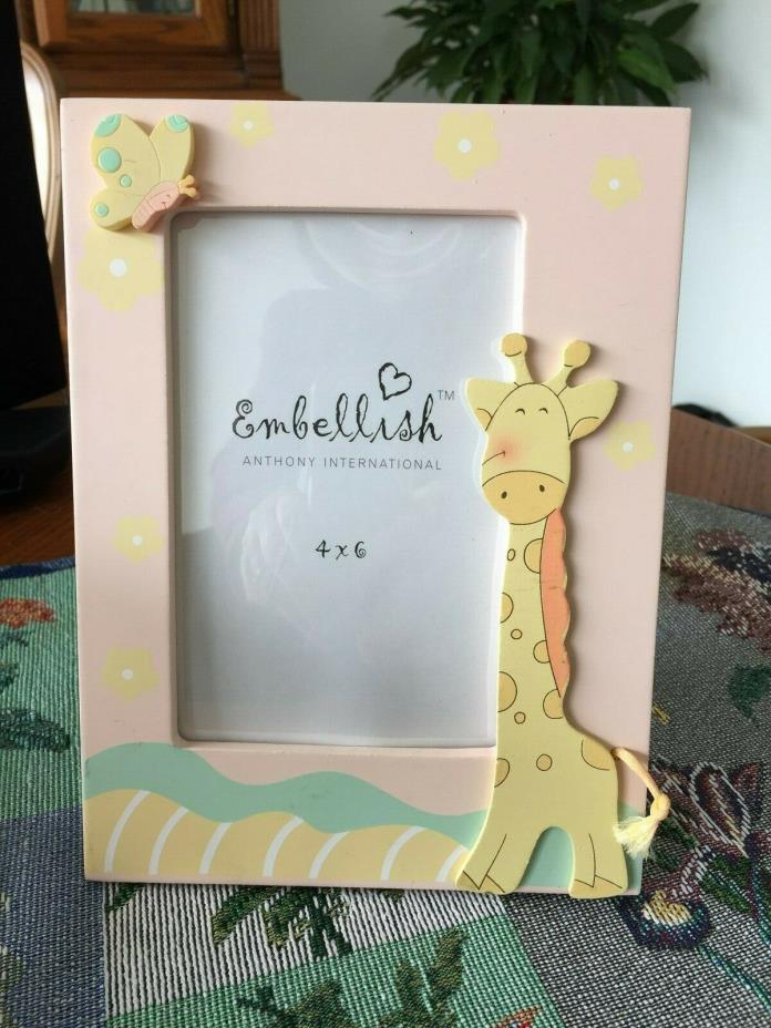 NEW  Baby Childs Giraffe and Butterfly Picture Frame 4