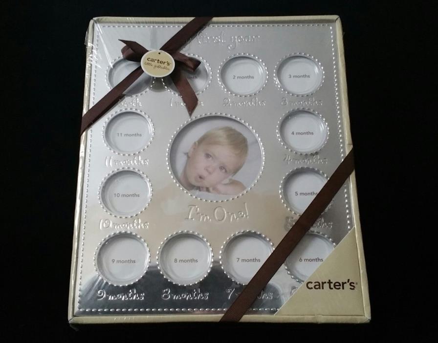 NEW SEALED Carter's My First Year Silver Photo Frame 