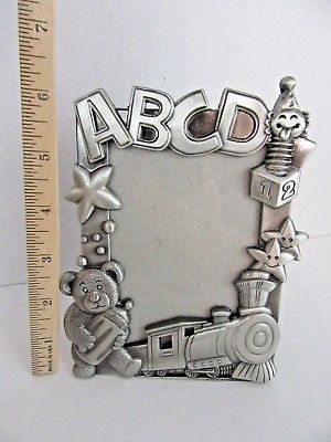 144. Picture Photo Frame  - 6 x 4-1/2 Outside,  4 x 3 Inside ABC's Teddy Train