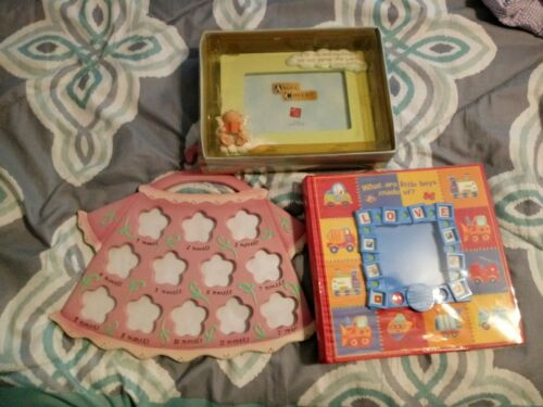 Lot of baby picture frames 1-12 mons baby picture album