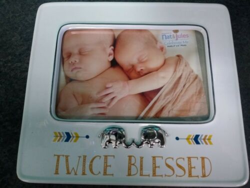 Nat & Jules Demdaco Twice Blessed Twins Picture Frame for 4x6 Photo