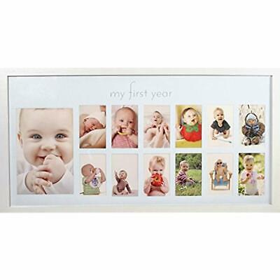 Baby's Picture Frames First Year In Elegant White Natural Wood - My For Photo