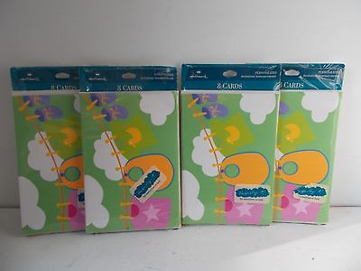 HALLMARK Lot Of 32(4 PKGS)Baby Birth Shower Party Announcements NIP Bib