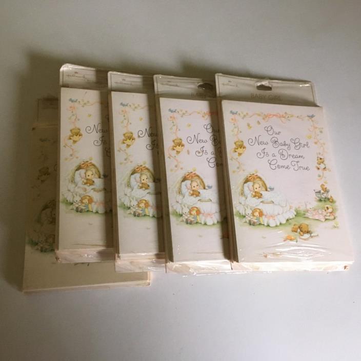 50 Baby Girl Announcement Cards & Envelopes-Dream Come True-Hallmark