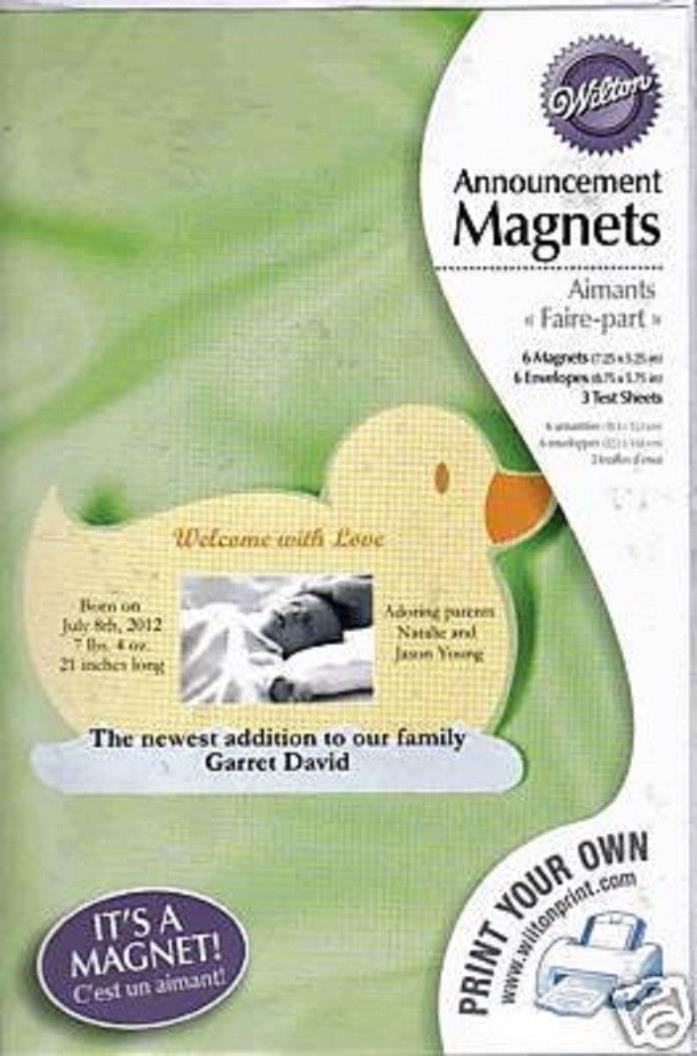 Wilton Duck Announcement Magnets Print Your Own 6 per pack