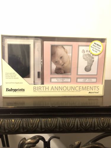 Pearhead Birth Announcements Babyprints Pink Baby Girl Kit Set