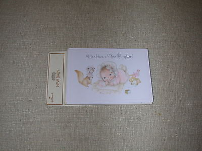 Vintage Hallmark Mary Hamilton Cute Baby Girl Birth Announcements & Envelopes