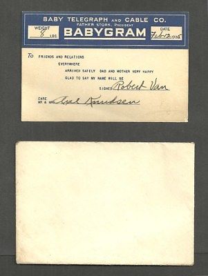 #623  BABYGRAM - BABY TELEGRAPH AND CABLE CO., FATHER STORK, PRESIDENT - 1925