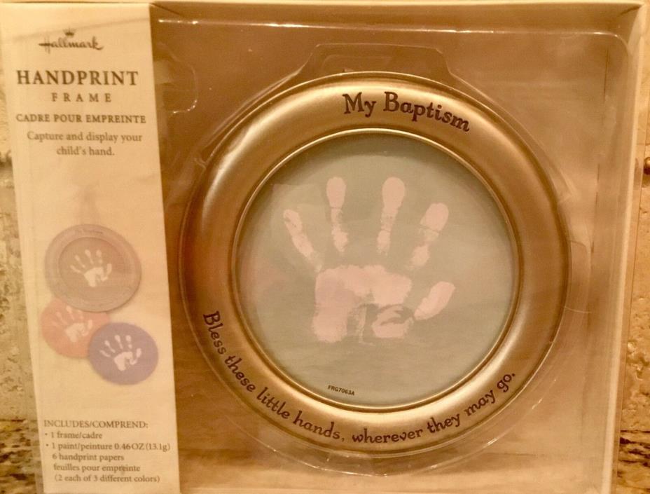NIB Hallmark My Baptism Handprint Frame Bless These Little Hands...Wherever Go
