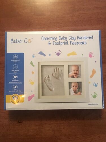 Bubzi Co Clay Handprint Footprint Photo Frame Kit For Baby Newborn Girls Boys