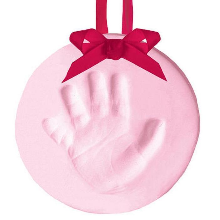 Pearhead Baby's Handprint Footprint Keepsake Ornament Tiny Ideas Pink Girl New