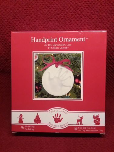 Child to Cherish Marshmallow Clay Handprint Christmas Ornament Kit FAST SHIP