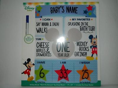 Baby DIY Monthly Milestones Dry Erase Board Mickey Mouse First Year Photo Prop
