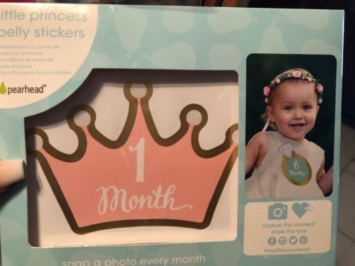 Pearhead Milestone Photo Prop Belly Stickers Set, Baby Girls, 0-12 Months
