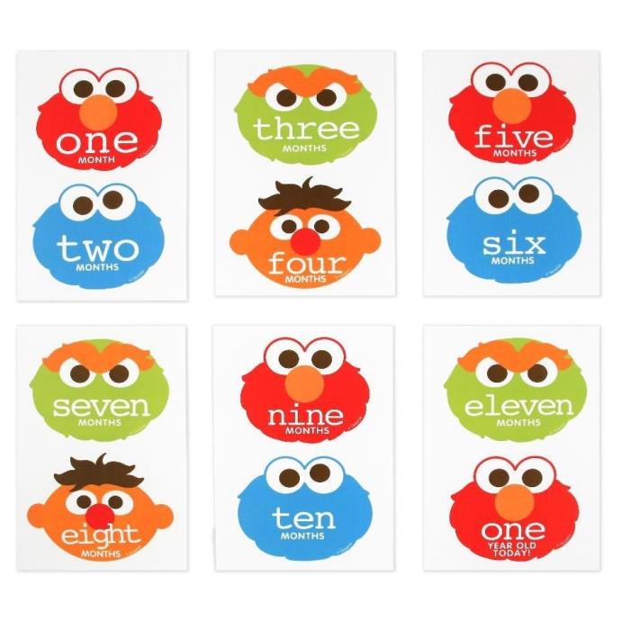 Sesame Street Elmo and Friends Milestone Baby Belly Stickers 1-12 months NEW