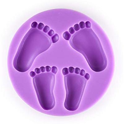 Candy Making Molds 3D Baby Foot Print Fondant Footstep Silicone High Definition