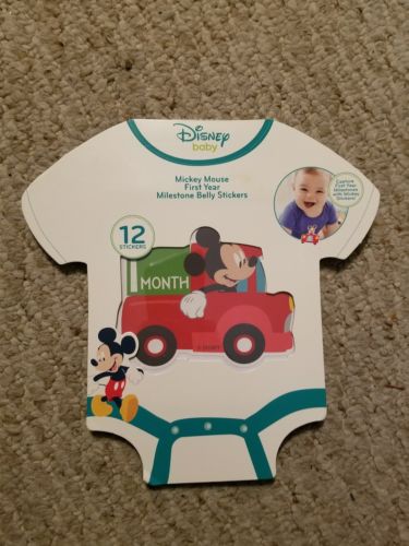 Disney Mickey Mouse Milestone Photo Prop Belly Stickers, Baby Boys, Age 0-12M