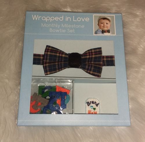 Baby Boy Monthly Milestone Bowtie Set - Wrapped In Love