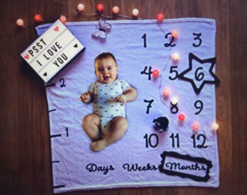 Baby Monthly Milestone Blanket Newborn Boy Girl Photo Prop Photography NWT
