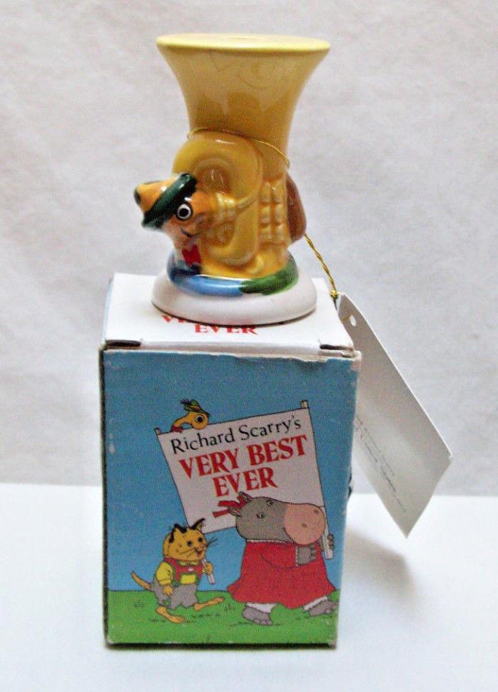 1988 Richard Scarry's Lowly Worm Baby 1st Birthday Ceramic Candle Holder Goebel