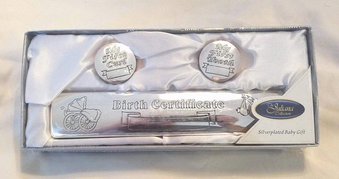 Baby Birth Certificate Holder + First Tooth + First Curl Keepsake Gift Box