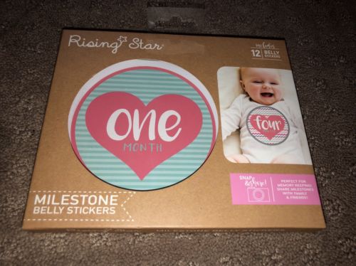 New Rising Star Milestone Photo Prop Belly Stickers Set, Baby Girls, 0-12 Months