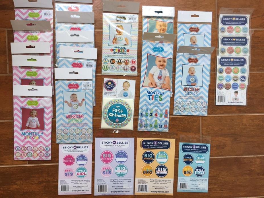Wholesale LOT Mud Pie / Sticky Bellies Monthly, Milestone & Occasion Stickers