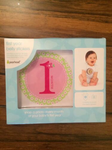 NEW Baby’s First Year Belly Milestone Stickers Baby Age By Month Photo Girl