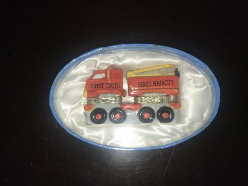 Mudpie Firetruck Baby's First Tooth/Haircut Keepsake Treasure Box