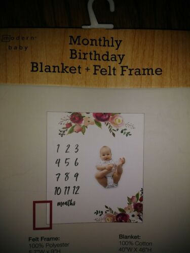 Modern Baby Felt blanket birthday Milestone Monthly picture infant growth flower