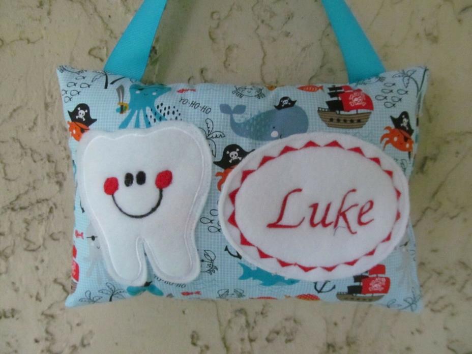 Tooth Fairy Pillow Personalized Pirate, pirates, whale,