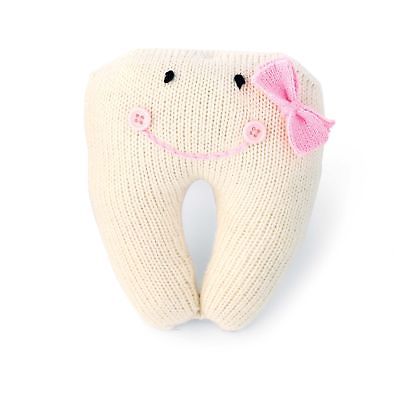 Mud Pie Knit Tooth Pillow, Pink