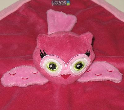 Sozo Owl Baby Girl's Lovey Plush Security Blanket Pink
