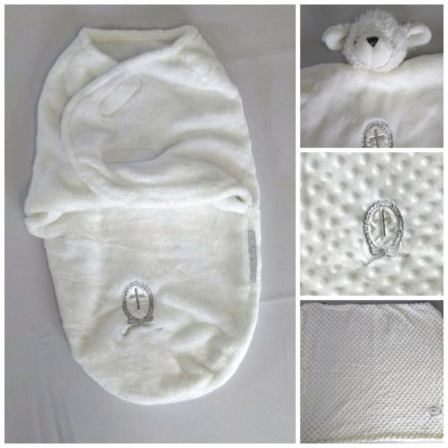 Blankets and Beyond Christening Set White with Silver Cross