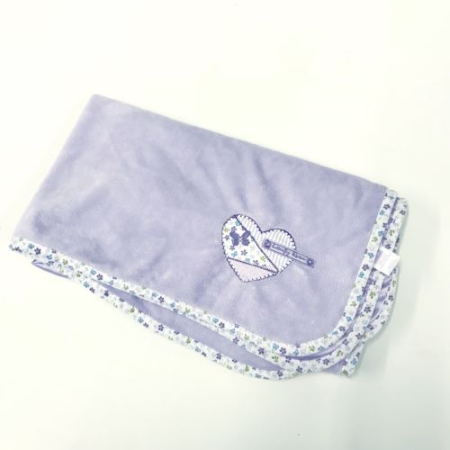 Carters Butterfly Kisses Blanket Purple Heart Applique Flowers Girl Nursery Baby