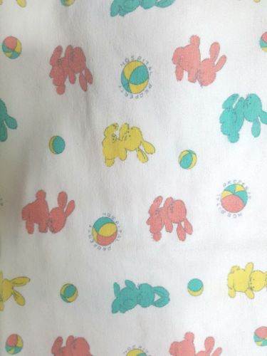 Vintage Baby Hospital Property Blanket Cincinnati Ohio Bunny Rabbits Balls