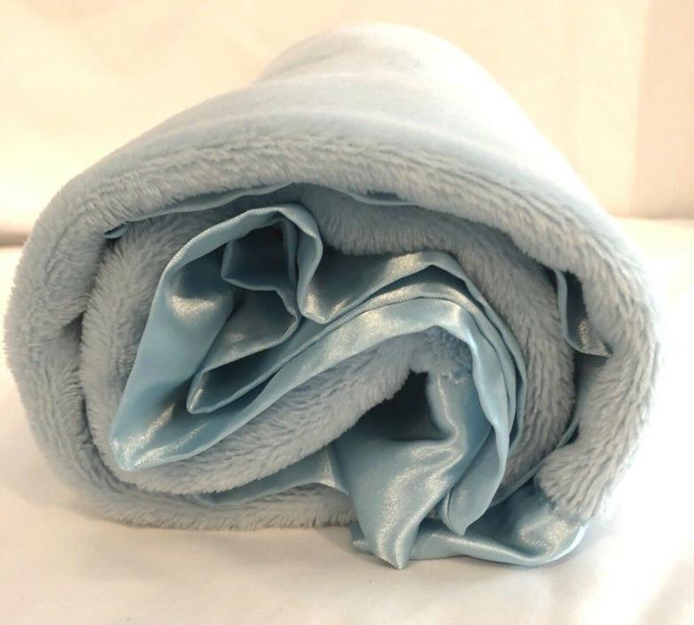 Adirondack Baby Plush Blue Luxe Velour Satin Trim Security Blanket Lovey
