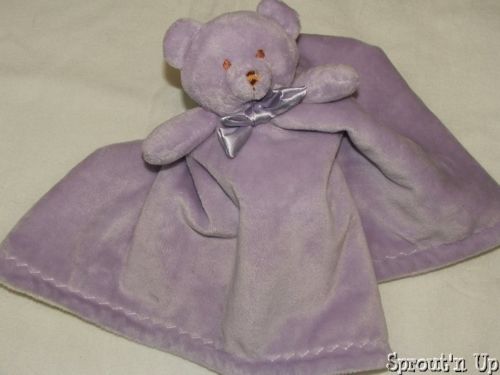 BLANKETS & AND BEYOND purple bear blanket lovey satin bow tie