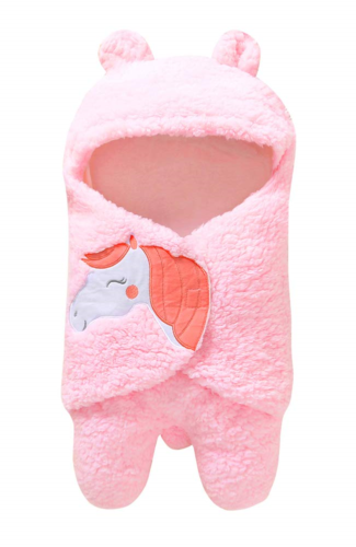 Newborn Baby Boy Girl Cute Cotton Plush Receiving Blanket Sleeping Wrap Swaddle