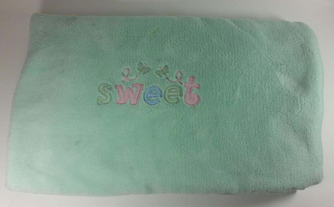 Northpoint Sweet Baby Blanket 37x29 Security Lovey Green Girl Butterfly Pink