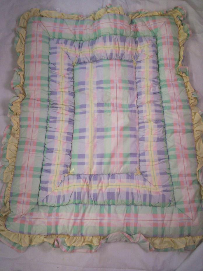 Crib Bedding, 4 Pc Set By Clothworks, Inc. Pastel Plaid, Brand New