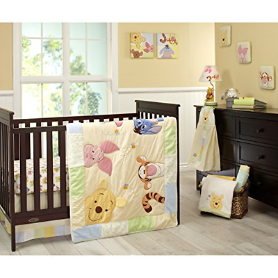Disney Winnie the Pooh Peeking Pooh 7 Piece Nursery Crib Bedding Set - Quilt, 2