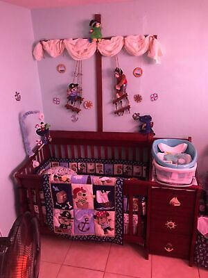 New 7pcs Baby Boy Caribbean Pirates Crib Bedding Set BRAND NEW