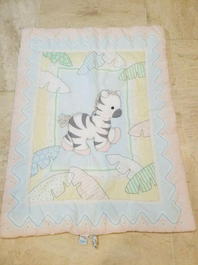 Bedtime Originals Vintage Zebra Crib Set Comforter Blanket Quilt 33x43 Pastels