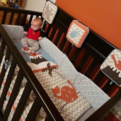 GEENNY Baby Boy Dinosaurs 13 Piece Nursery Crib Bedding Set NEW