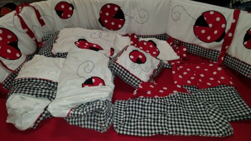 9 Pc Jojo Designs Little LadyBug Red Polka Dot Baby Girl Crib Bedding Collection