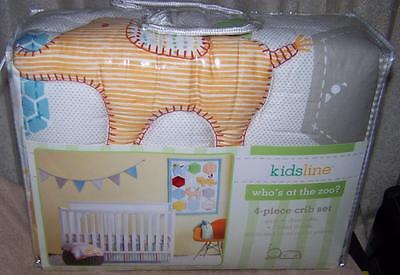 kidsline WHO'S AT THE ZOO 4pc Crib Set New